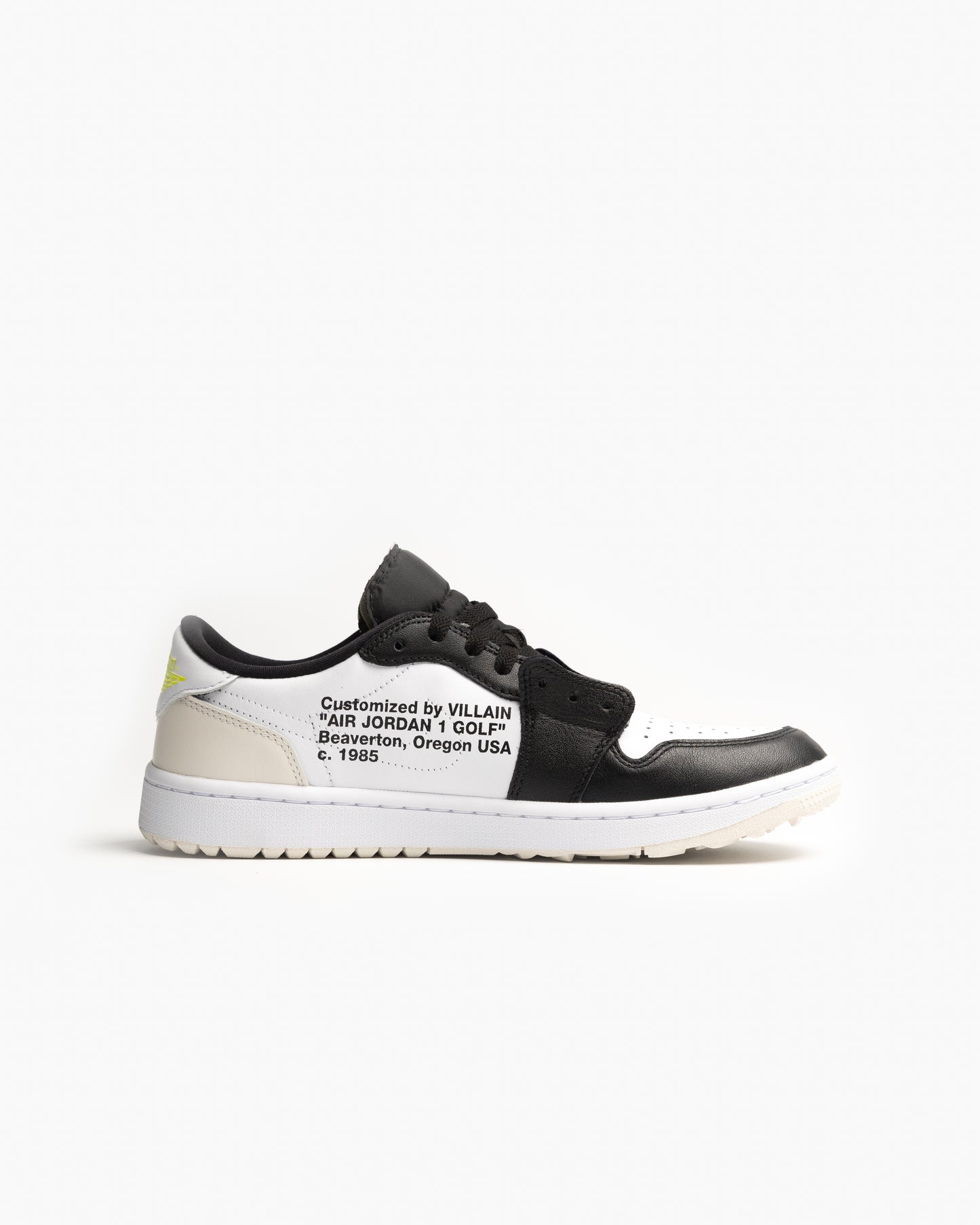 'OFF-WHITE' Air Jordan 1 Low Golf - Black White and Volt