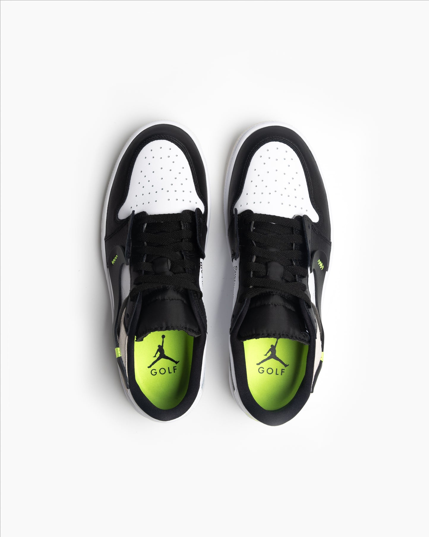 'OFF-WHITE' Air Jordan 1 Low Golf - Black White and Volt